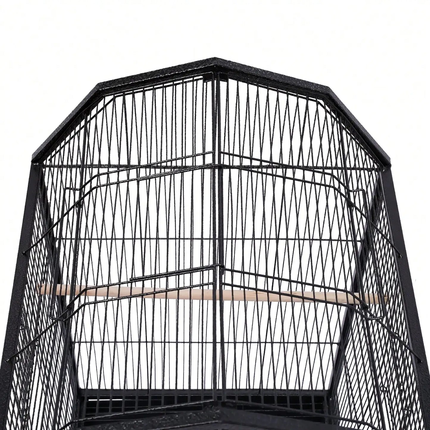 Parakeet 36.9 Inch Wrought Iron Cage Pet Flight Cages With 4 Universal Wheels 3 Standing Poles Rolg Stand Bird Playground