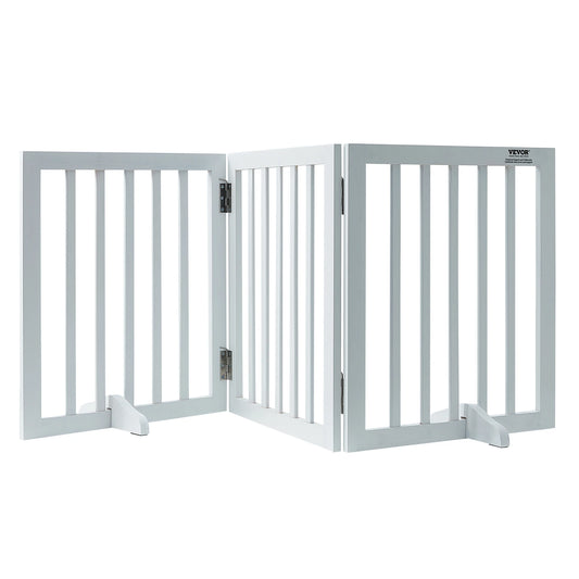 VEVOR Free Standing Pet Gate 3 Panel Foldable Gate for Narrow Passageways