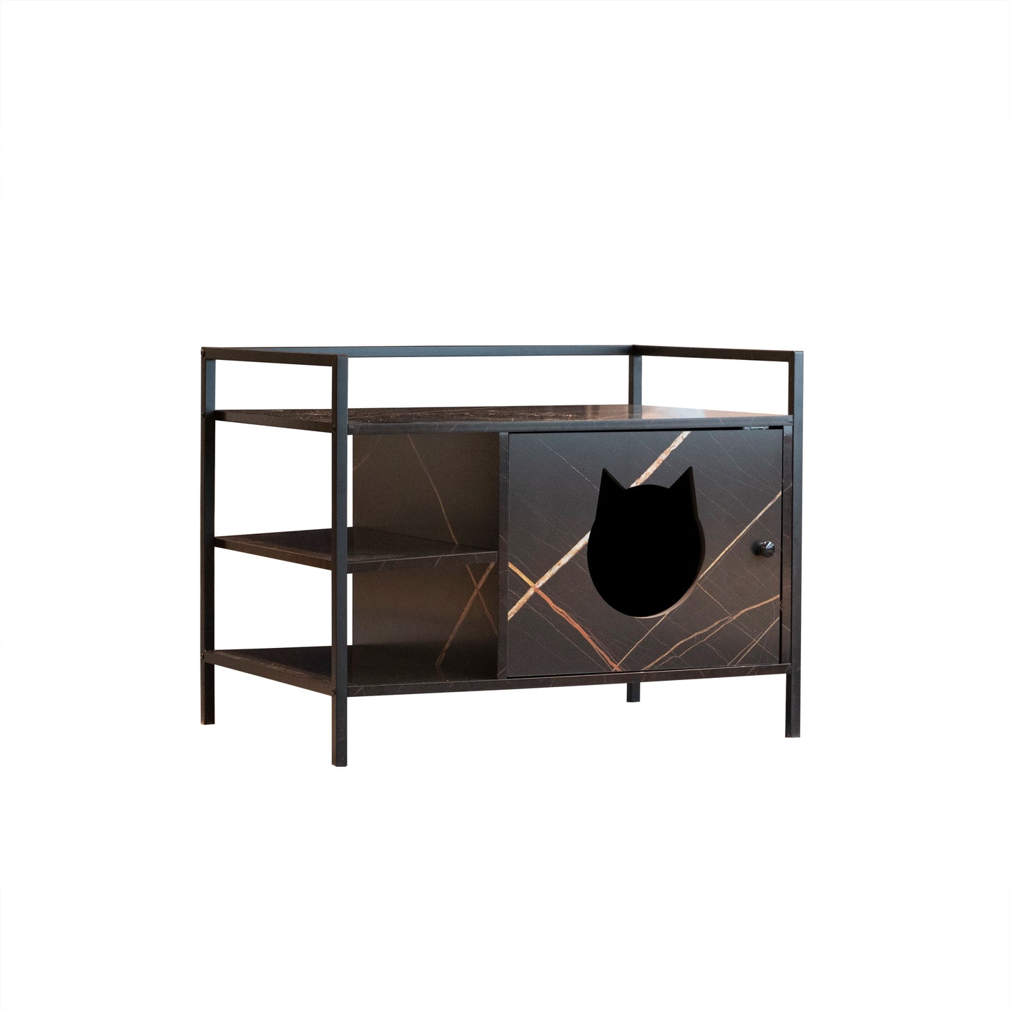 Hidden Litterbox Enclosure Cabinet, Keeps Everything Contained, No Mess.