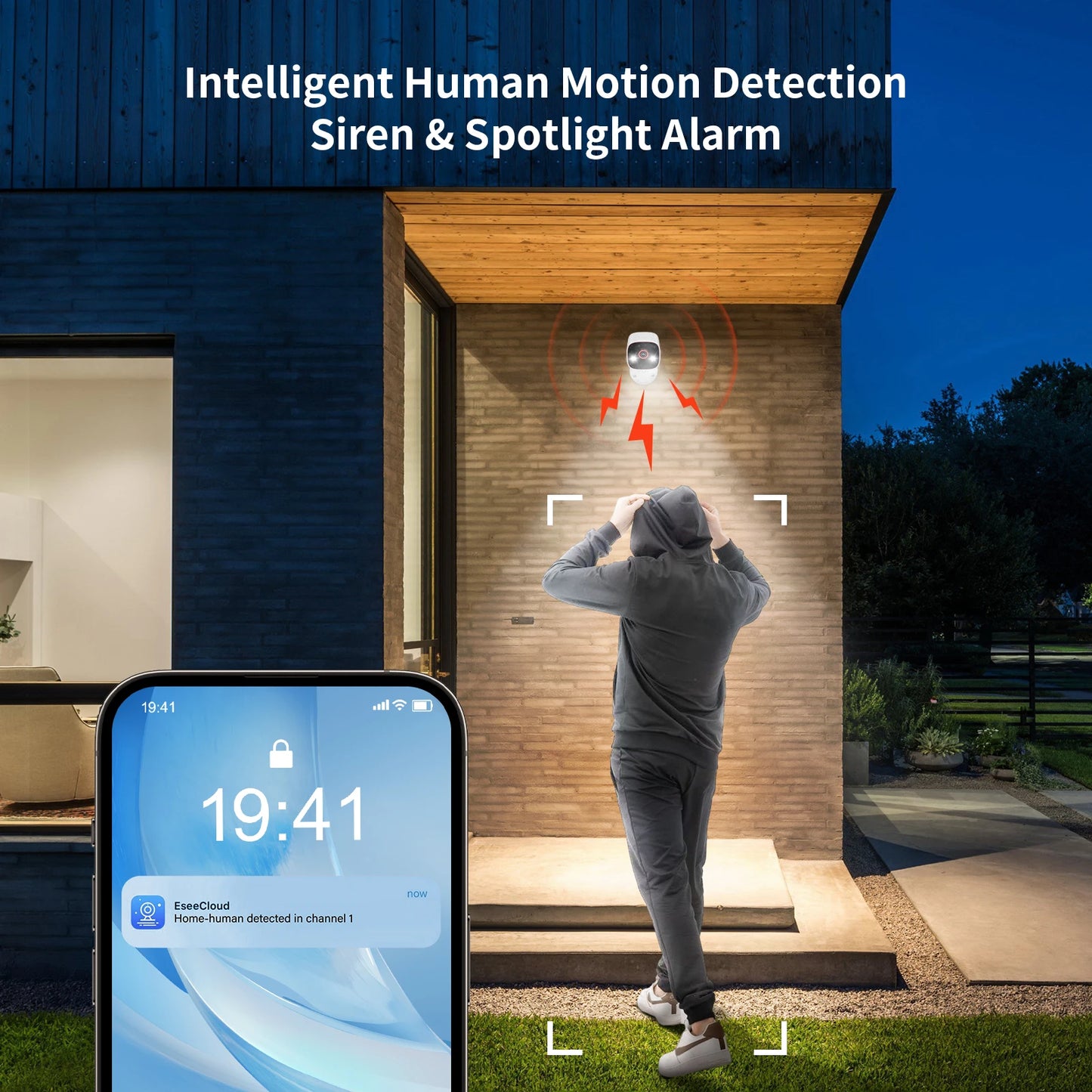 Indoor/Outdoor Security Cameras 2K HD Wireless Color Night Vision Two Way Talk,  Waterproof