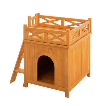 MLG Outdoor Cat Enclosure with Natural Wood Playground and Weather Protection