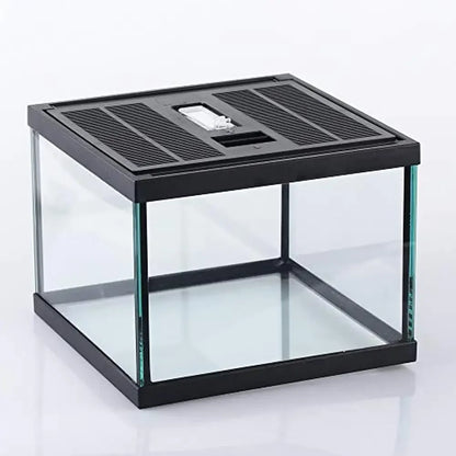 Reptile Amphibians Tank Glass Terrarium Box Ventilation Visible Habitat Single-Door Waterproof Lightweight 7.8x7.8x5.9 inches