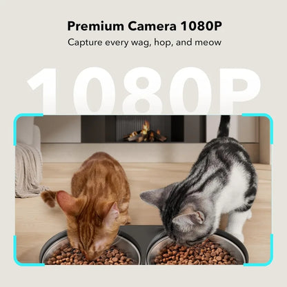5G WiFi Pet Feeder with 2-Way Audio Sound Alerts, Automatic Feeder with Camera 1080P HD Video with Night Vision.