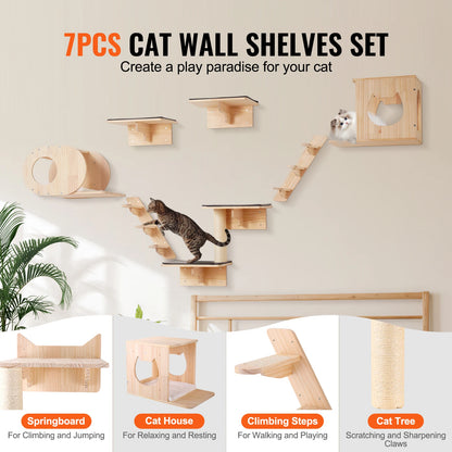 VEVOR Wall Mounted Cat Shelves And Perches with Jumping Boards.
