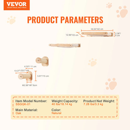 VEVOR Wall Mounted Cat Shelves And Perches with Jumping Boards.