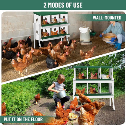 Chicken Nesting Box with Bracket Legs 6/8/10 Compartment Metal Chicken Laying Boxes for Chicken Coop Hens