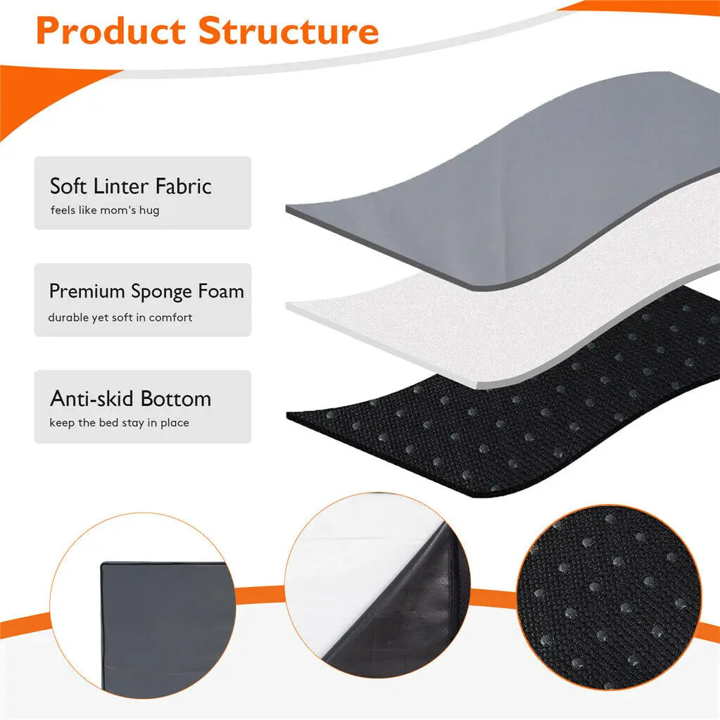 M L XL 2XL Pet Orthopedic Bed Memory Foam Mattess Cushion with Washable Cover Waterproof